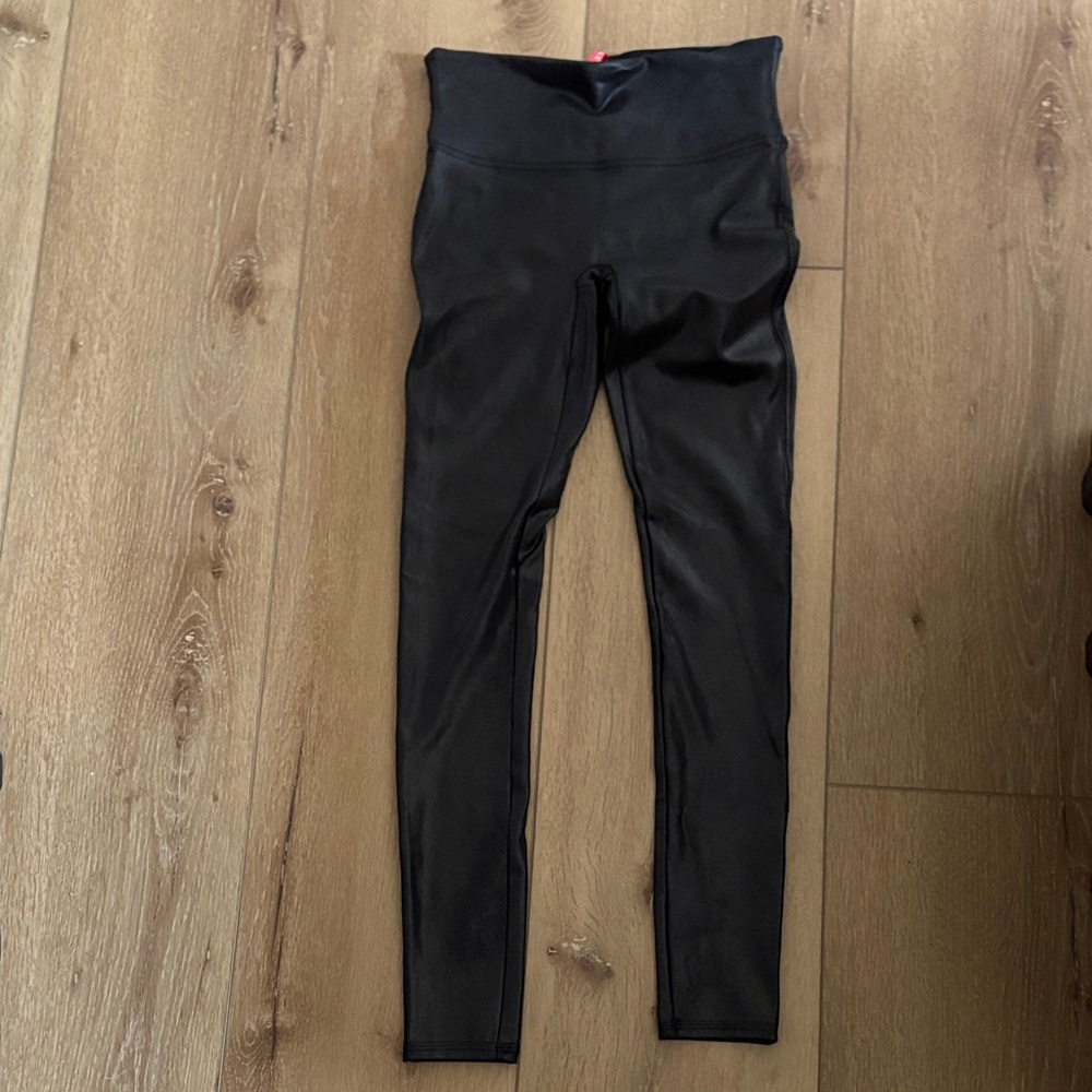 SPANX Classic Black Leggings Faux Leather